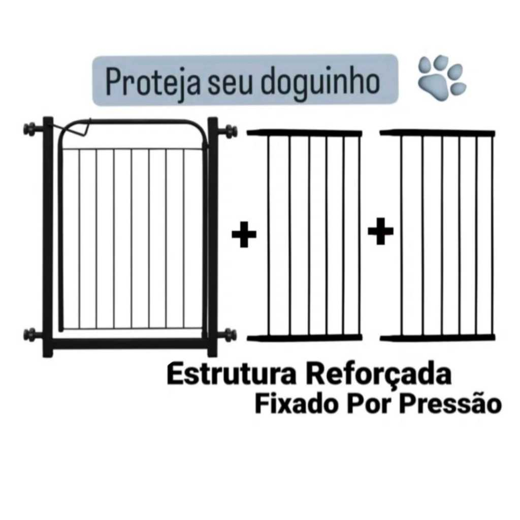 Portão Pet 1,43 metros Grade  Para Cachorro + Extensores Grade Para Cachorro.