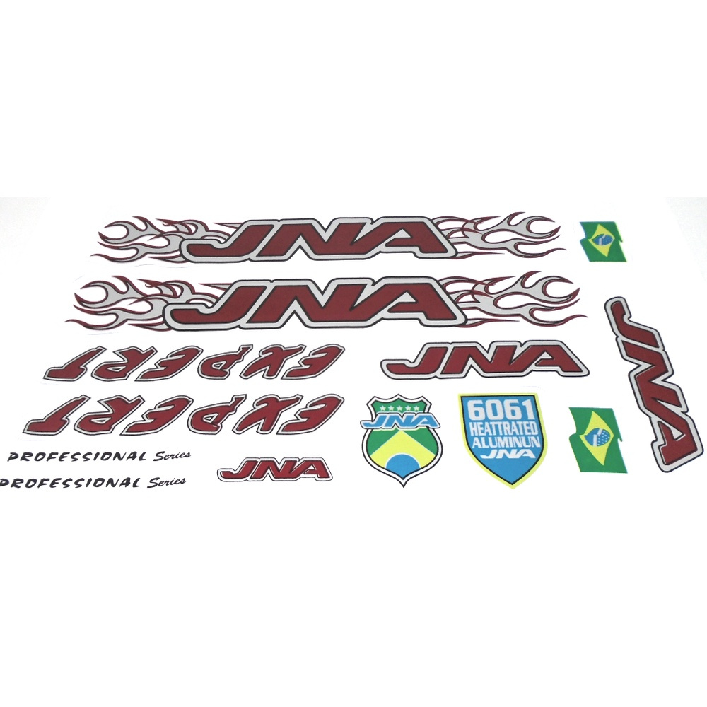 Cartela de Adesivo JNA Expert Bordo/Vermelho