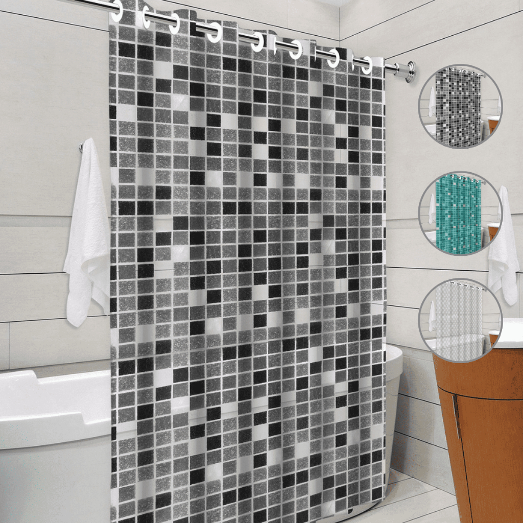 Cortina de Box para Banheiro com Ilhós em PVC 100% Resistente Impermeável Antimofo em Oferta na Shopee