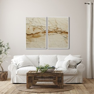 Quadro De Decoração  2 Telas Texturas Abstratas em Tons Terrosos em Oferta na Shopee