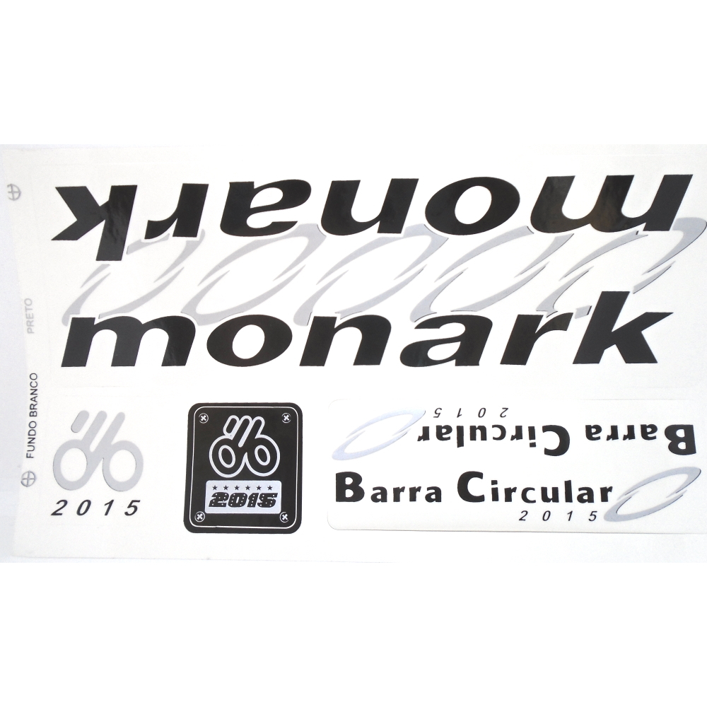 Cartela de Adesivo Monark Barra Circular 2015 Preto