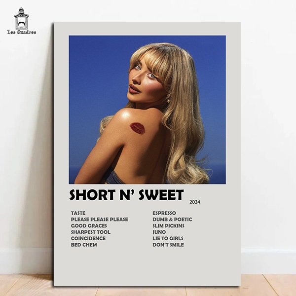 Quadro Placa Decorativa Sabrina Carpenter Short N' Sweet em MDF 28x20cm em Oferta na Shopee