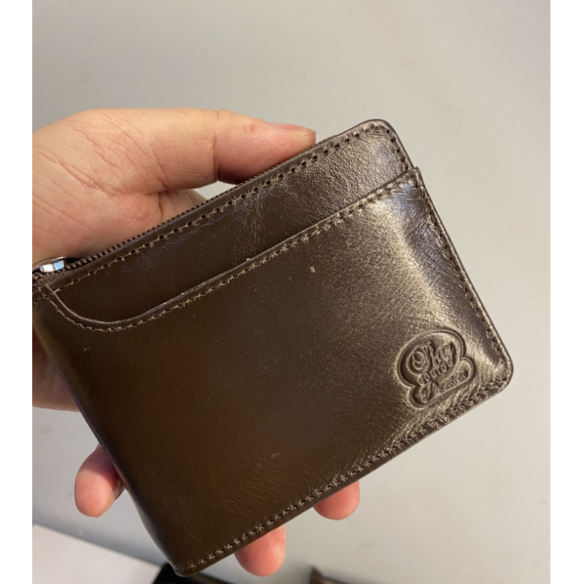 Carteira de couro legítimo (masculina) Várias opções de estilo