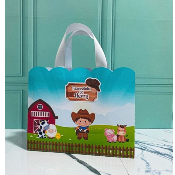 Sacolinha Personalizada Fazendinha – sacolinhas personalizadas – lembrancinhas personalizadas - papelaria personalizada