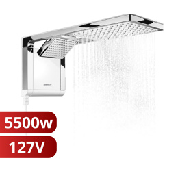 Chuveiro Elétrico Ducha Acqua Duo Ultra Branco Cromado 127V 5500w Lorenzetti