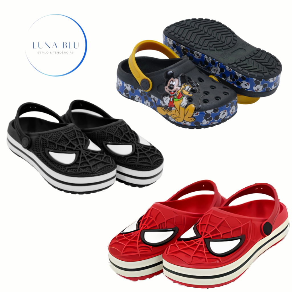 Babuches Modinha Infantis Menino Calce Fácil Macio Personagens Diversos Luna Blu