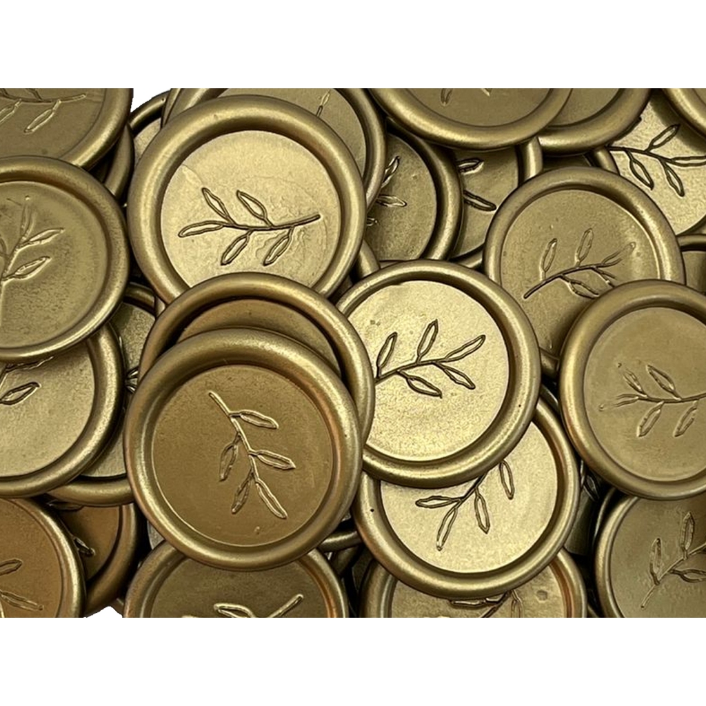 Kit 50 Lacres De Cera Galho Seco Ouro Velho Metalizado