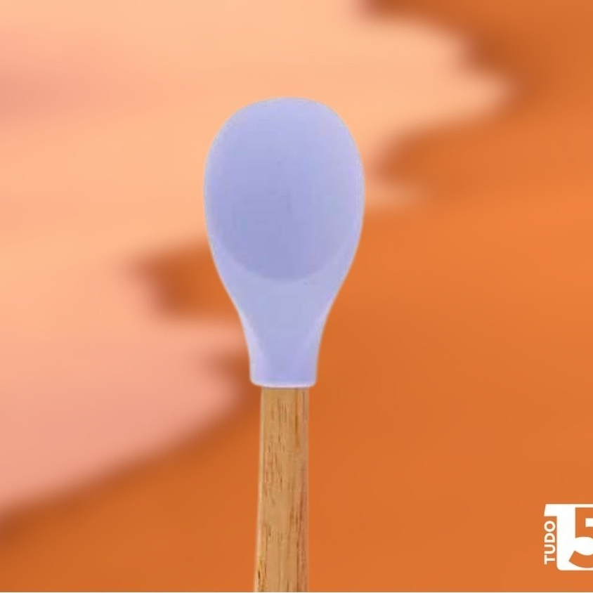 Colher De Silicone Cabo Madeira 1 PC