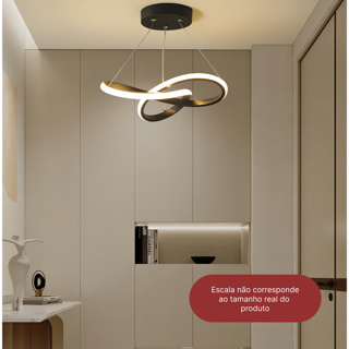 Luminária de Teto Lustre Pendente LED Moderno com Três Cores de Luz para Sala, Quarto, Cozinha e Ambientes Internos em Oferta na Shopee