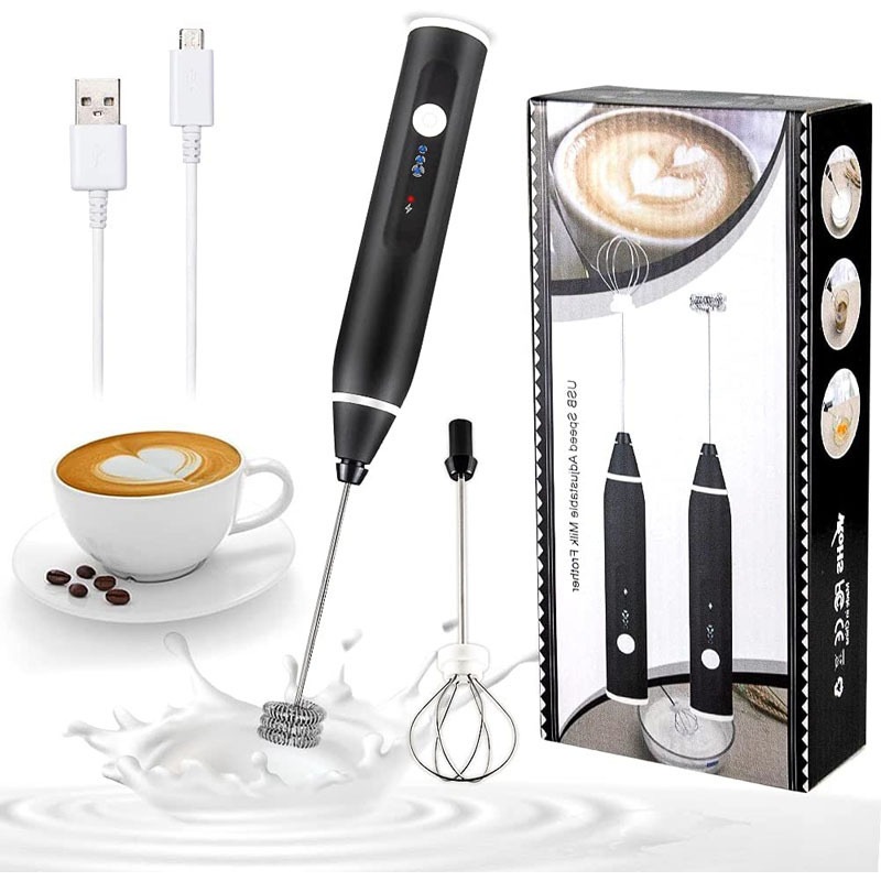 Mini Mixer Multifuncional USB Recarregável – Espumador de Leite e Batedor para Café e Cozinha  M2