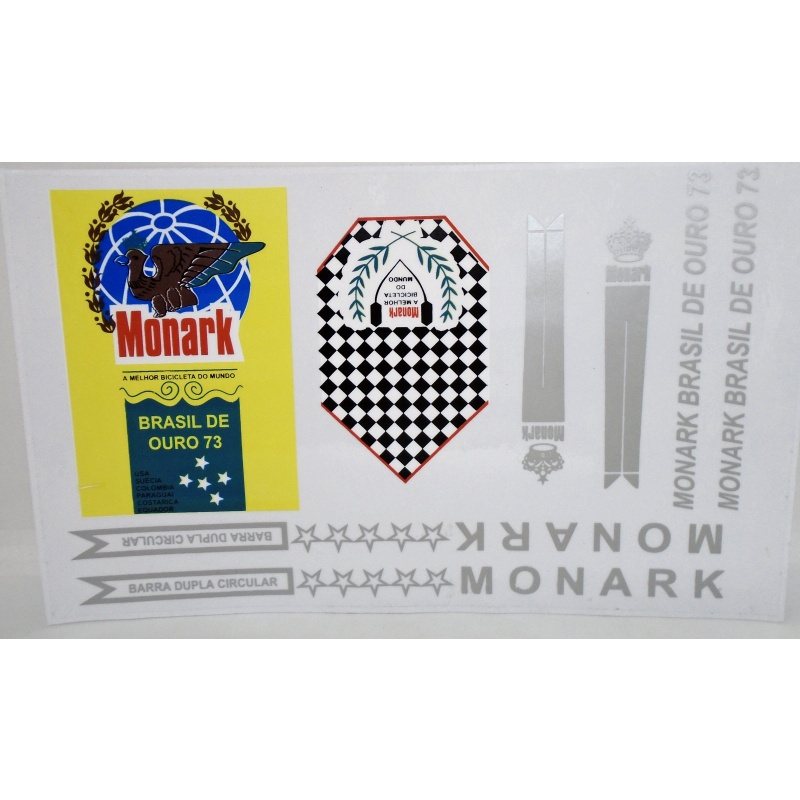 Cartela de Adesivo Monark Brasil de Ouro 73 Prata.