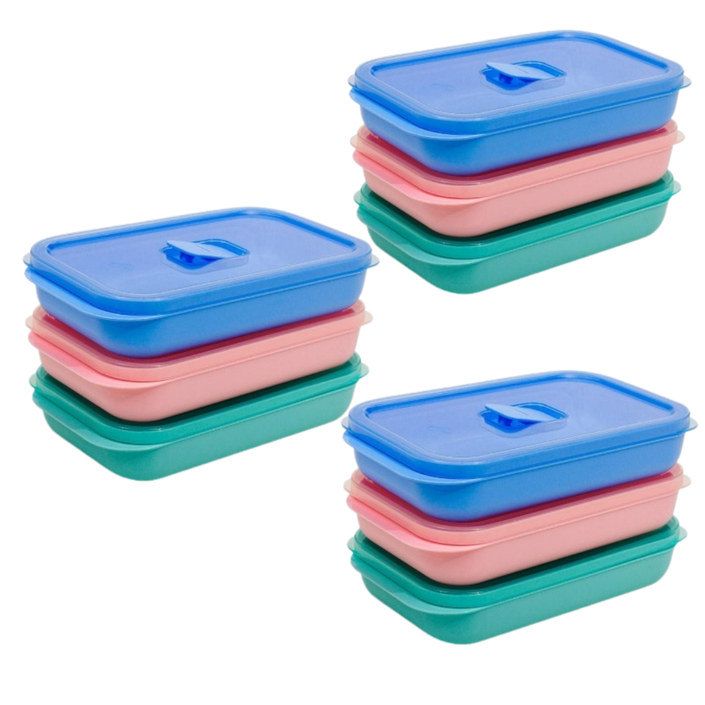 kit de 9 Potes Herméticos Tampa c/ Válvula Dup 500ml BPA Micro-ondas Freezer em Oferta na Shopee