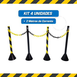 Kit 4 Pedestais De Segurança Organizador De Fila + Brinde 2mts de corrente 5mm em Oferta na Shopee