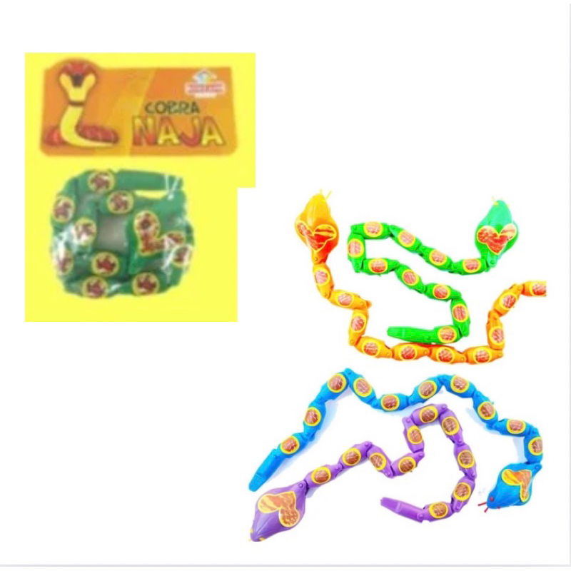 kit 2 Cobra Naja De Brinquedo Articulada De Plástico 33 cm