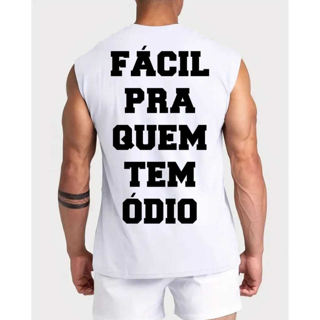 Regata Oversized Masculina Frases Motivacionais Para Academia Maromba Esportiva Blusa Cavada
