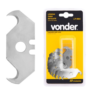 Lâminas trapezoidal para estilete curva reposição com 10 unidades - Vonder em Oferta na Shopee