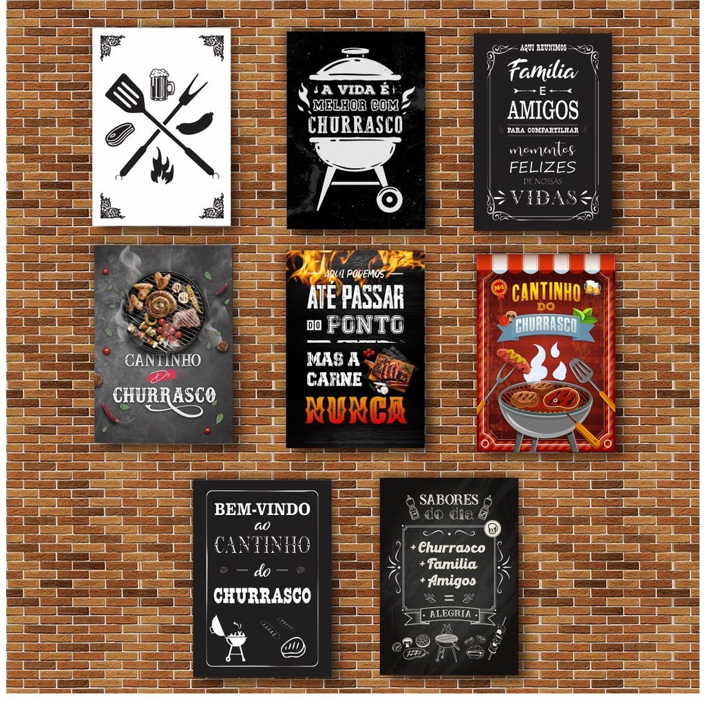 Quadro Decorativo Cantinho do Churrasco Material MDF 2mm