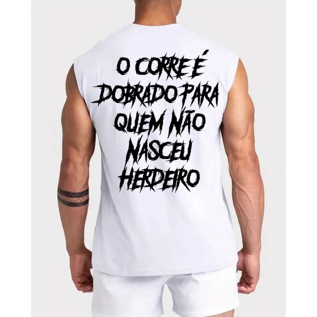 Regata Oversized Masculina Academia Frase Motivacional Maromba Camiseta Cavada