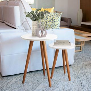 Conjunto de Mesinhas Canto E Apoio Pe Palito Decorativa em Oferta na Shopee