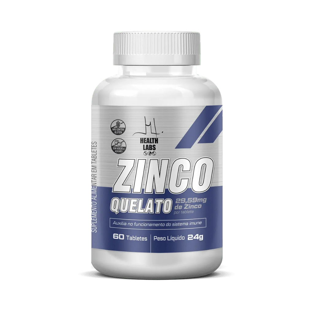 Zinco Quelato 29,59mg 60 Tabletes - Health Labs