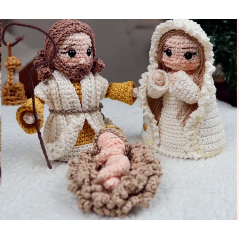 sagrada família/Maria José menino jesus amigurumi