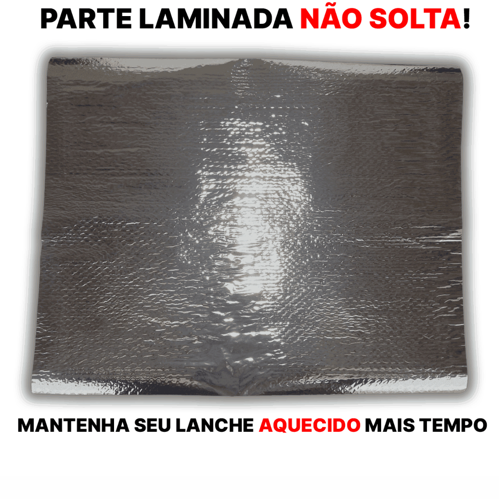 50uni Papel acoplado térmico 30x38 hamburguer lanches aluminio metalizado laminado (50 unidades) em Oferta na Shopee