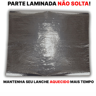 50uni Papel acoplado térmico 30x38 hamburguer lanches aluminio metalizado laminado (50 unidades) em Oferta na Shopee