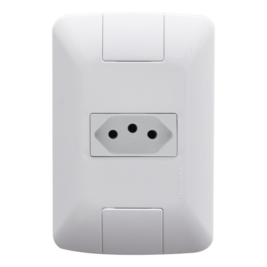 Detalhes do Kit 20 Tomadas 10A + 5 Interruptor Tramontina Aria Branco Placa Espelho 4x2