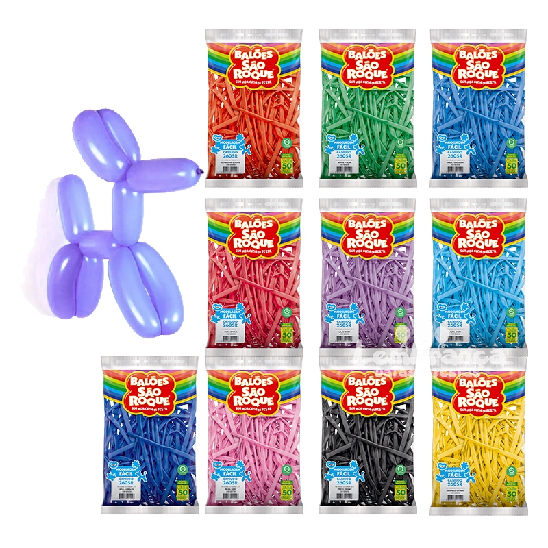 Balão Bexiga Canudo São Roque com 50 unidades Latex em Oferta na Shopee