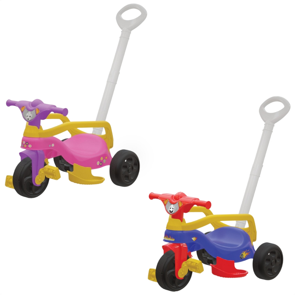 Triciclo Infantil Encantado Com Empurrador E Aro De Segurança Para Crianças - Mom & Baby
