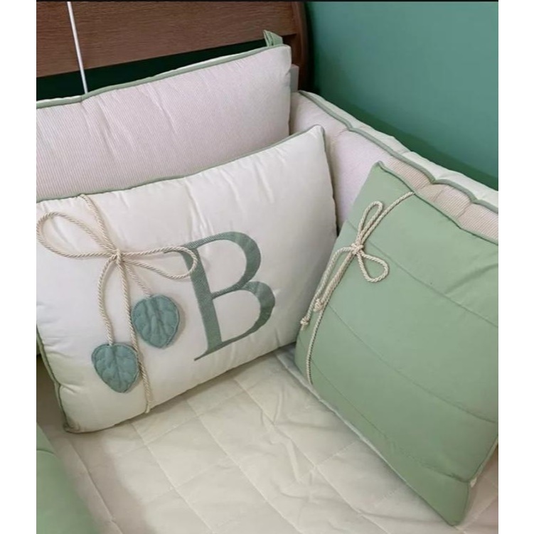 Kit Berço Americano Menino Safari Bita Com Almofada de Letra Verde Erva Doce 11 Peças Algodão em Oferta na Shopee