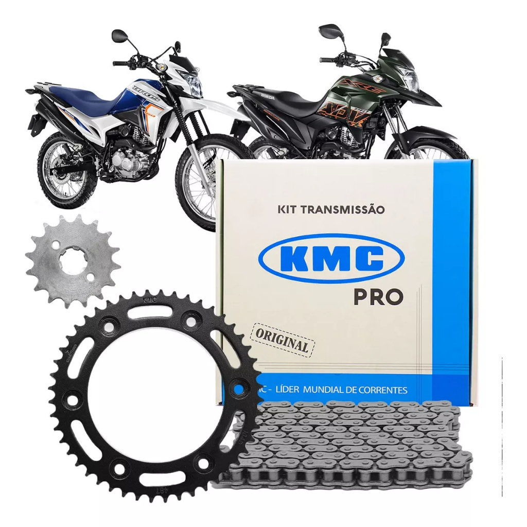 Kit Relação Transmissão Honda BROS 160 XRE190 Original KMC PRO