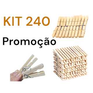 240 unidades de  Prendedor Pregador de roupas de madeira pregador promoção em Oferta na Shopee