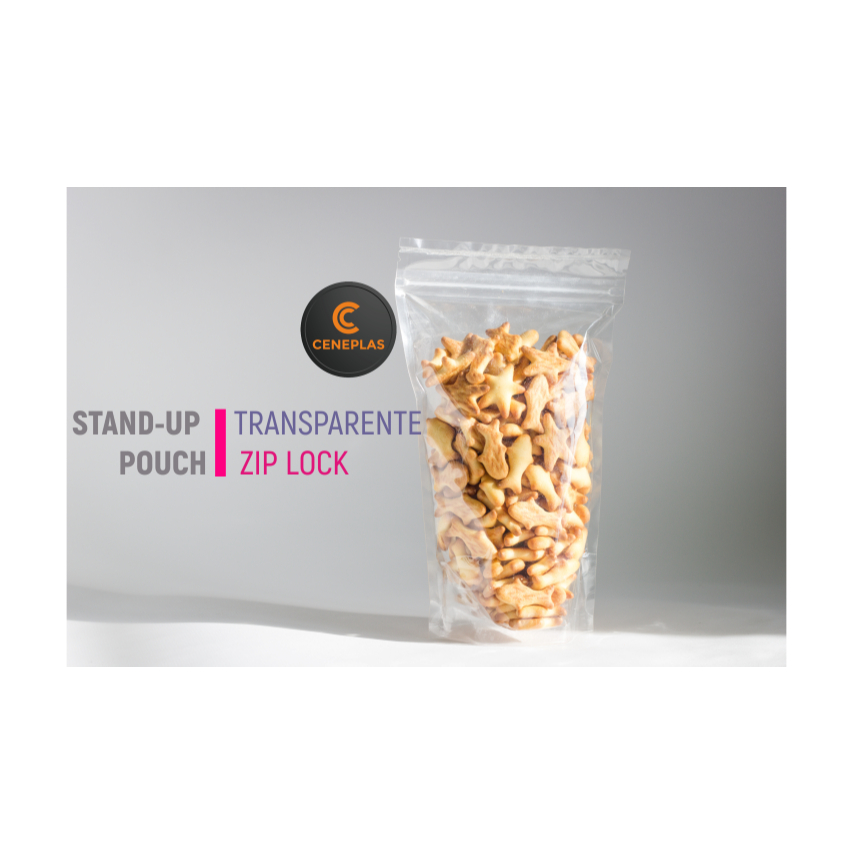 Saco Stand Up Pouch 8x12 Transparente - 50 unidades