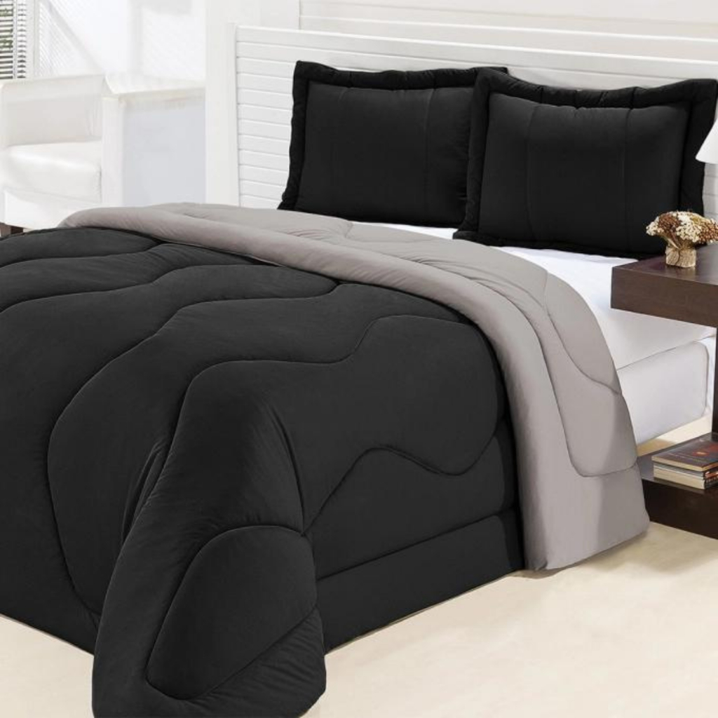 Edredom Queen Dupla Face Malha Gel 3 Peças