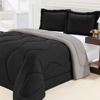 Edredom Queen Dupla Face Malha Gel 3 Peças em Oferta na Shopee