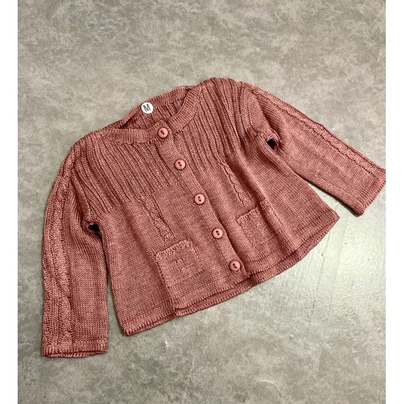Casaquinho de Botão Infantil Tricot com detalhes em trança menina casaco tricô