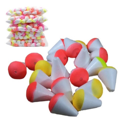 BOIA ISOPOR PESCA N°00 AO N° 12 - COR ALEATÓRIA - KIT COM 10 UNIDADES  - VÁRIOS TAMANHOS em Oferta na Shopee