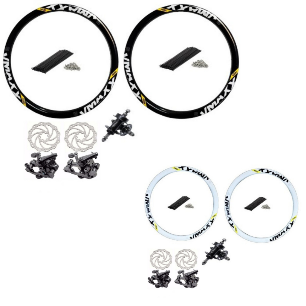 Par 2 Aro Vzan Vmaxx Aro 26 Parede Dupla Reforçado Dh Paredão Para  Freio A Disco + Raios Finos Pretos + Cubos Aço 36F em Oferta na Shopee
