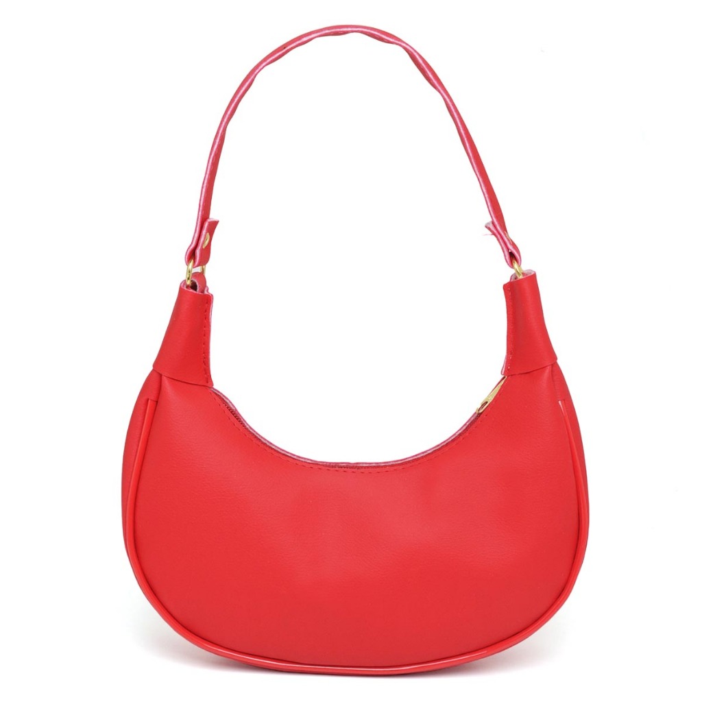 Bolsa Feminina Vermelha Meia Lua Festa Casamento