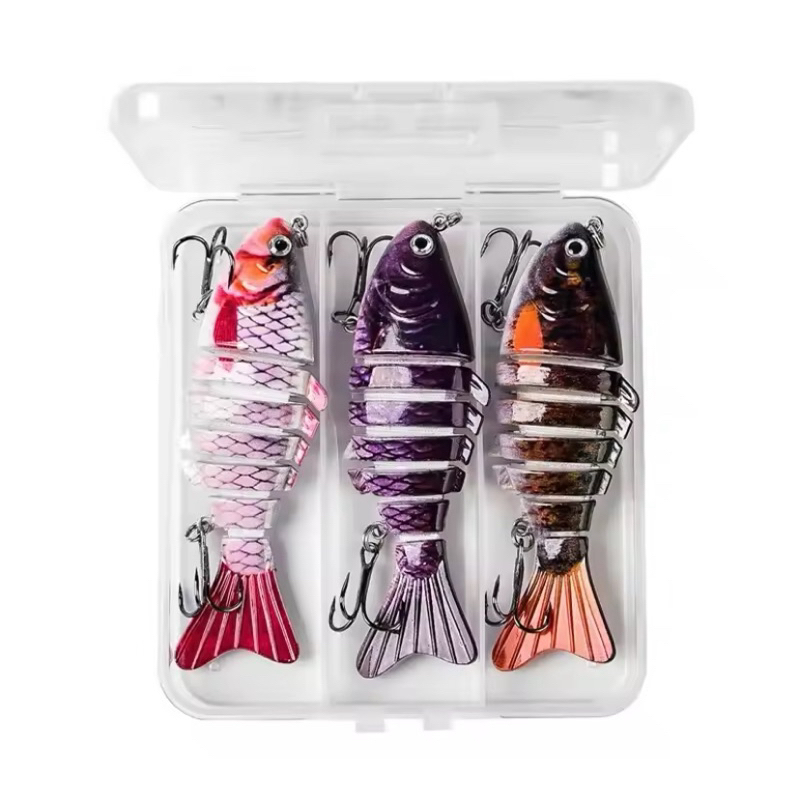 Kit 3 Isca Artificial Pesca É Articulado Lambari Multi-Secção Peixe 7-Secção Para Tucunaré Dourado + spinhel