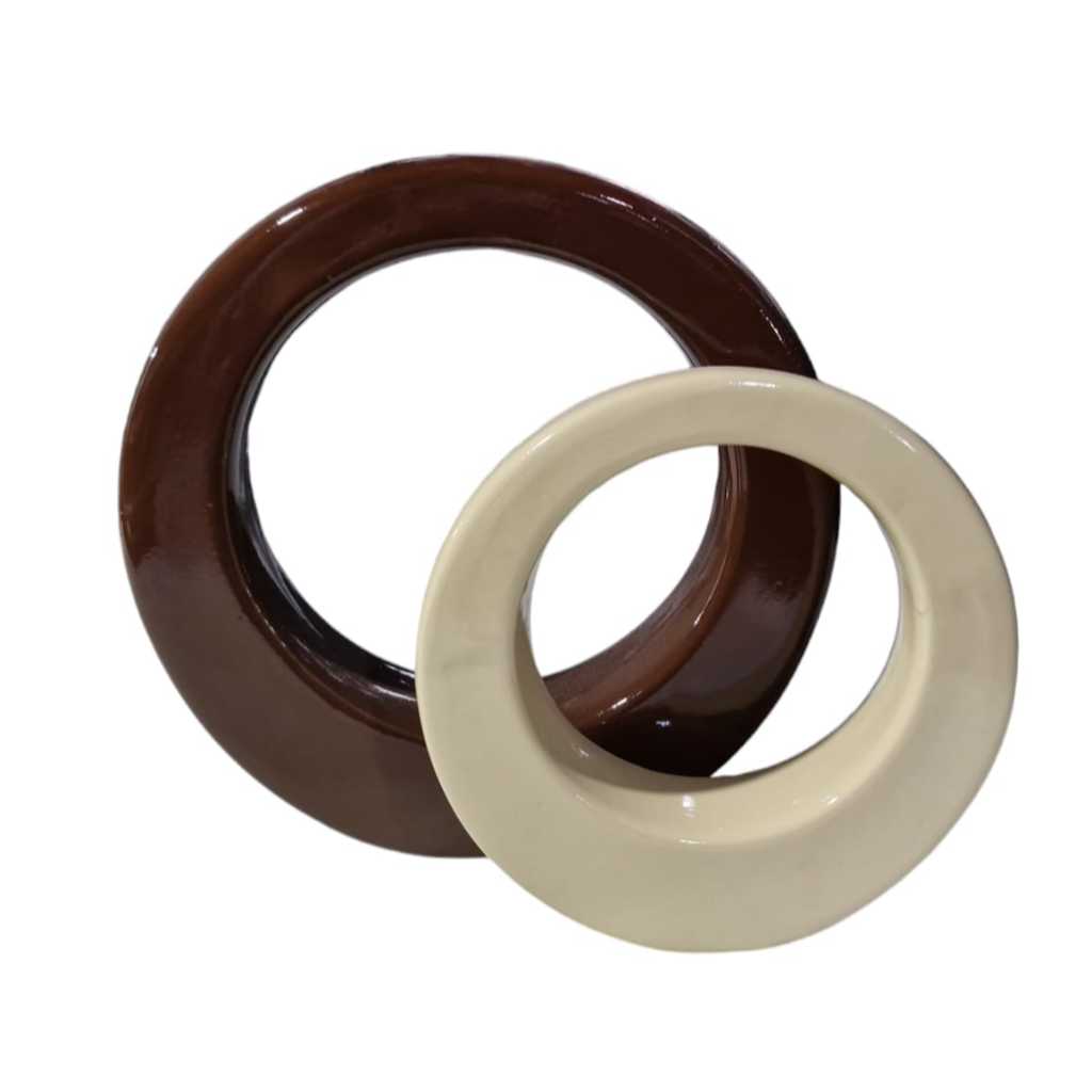 VASO DECORATIVO DUPLA DE ARGOLA DECORAÇÃO DE SALA RACK TOP LUXO em Oferta na Shopee