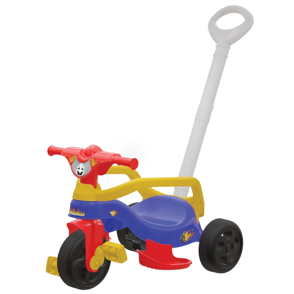 Detalhes do Triciclo Infantil Encantado Com Empurrador E Aro De Segurança Para Crianças