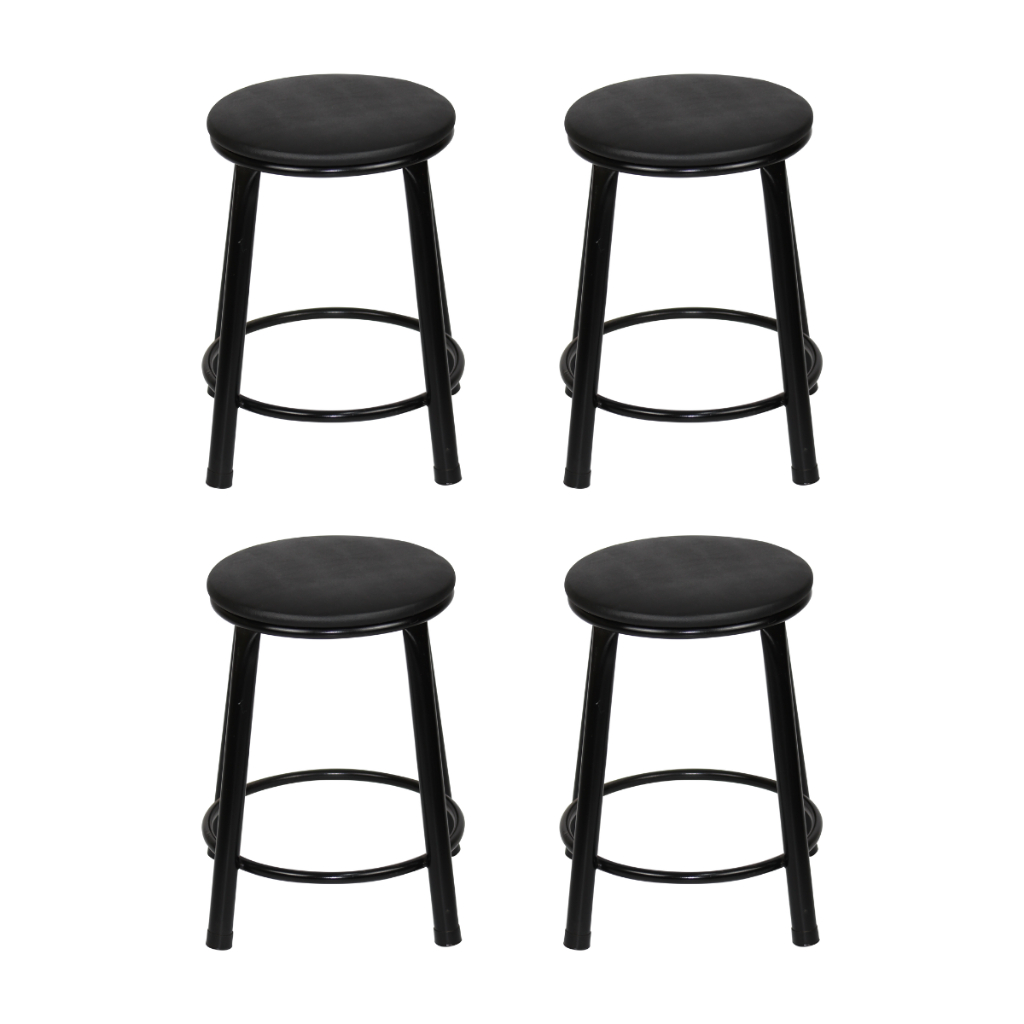 Kit 4 Banquetas Baixa Sem Encosto Banco Cozinha Americana Balcão Bar Aço