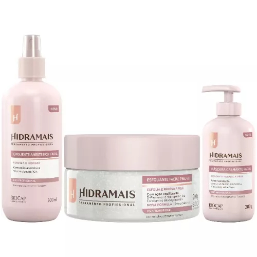 Kit Hidramais Facial Emoliente+esfoliante+mascara Calmante