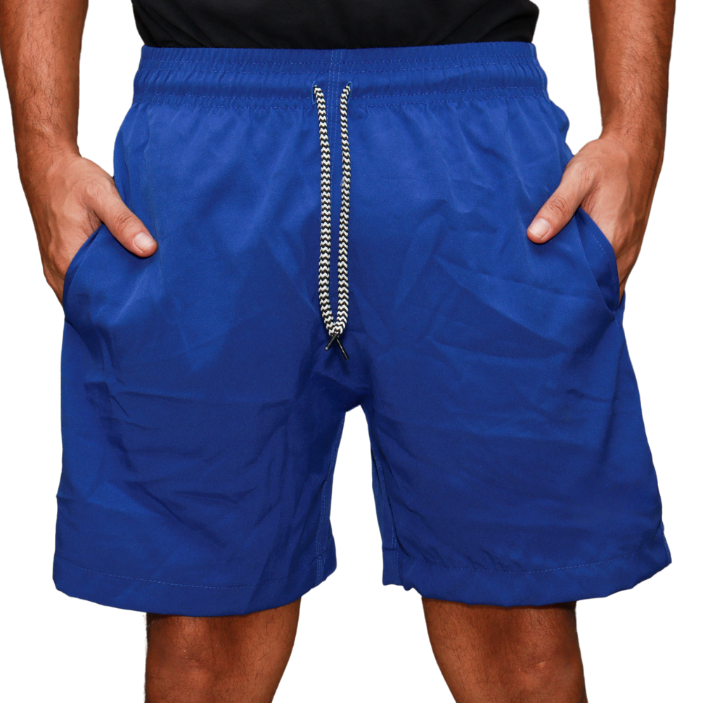 Short Bermuda Tactel Esportivo com Elastano Azul Royal com Cadarço Exercicios Atividades Fisicas
