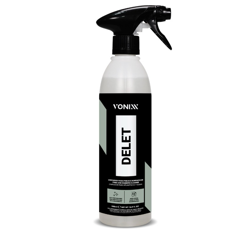 Delet Vonixx Limpador Para Pneus Borrachas Plasticos E Lanternas 500ml em Oferta na Shopee