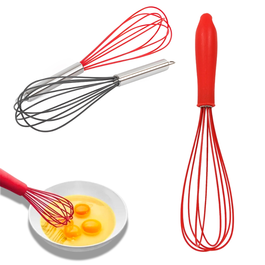 Batedor de Ovos Silicone Fue/Fouet Bate Clara Massas Bolos