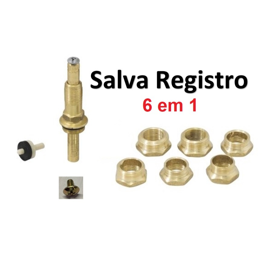 Salva Registro Completo 6 em 1 Com Vedante e parafuso em Oferta na Shopee