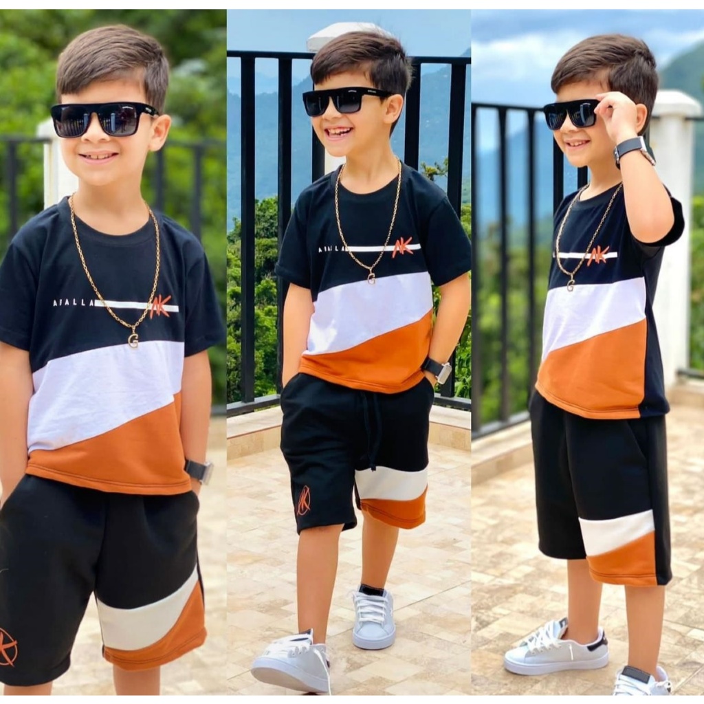 Conjunto Juvenil Menino de Verão Infantil Lançamento Conjuntos Masculinos